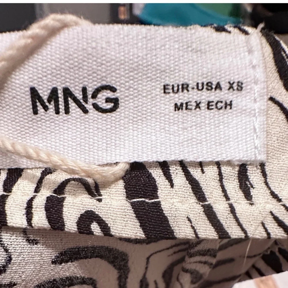 Mango Zebra Print Patterned Midi Wrap Skirt Black White‎ Size XS